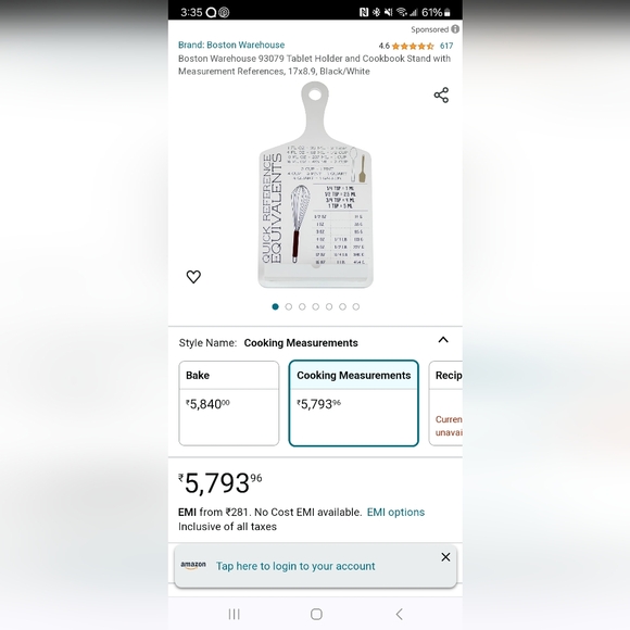 Cookbook Tablet Stand w/ measurements white Cutting Board look - Picture 8 of 8